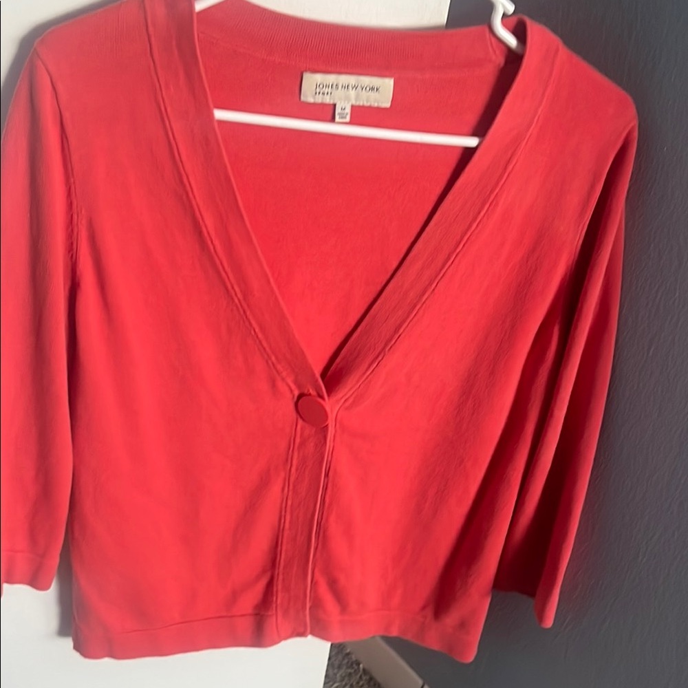 Coral cardigan never worn jones New York
